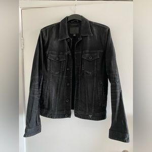 GUESS MENS BLACK DENIM JACKET